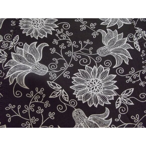 Christopher & Banks Skirt Size Large Brown White Floral Print A-LIne Midi Rayon - Picture 6 of 8